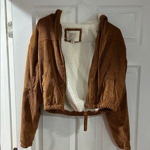 Ashley By 26 International Tan Teddy Jacket corduroy Girls Sz M